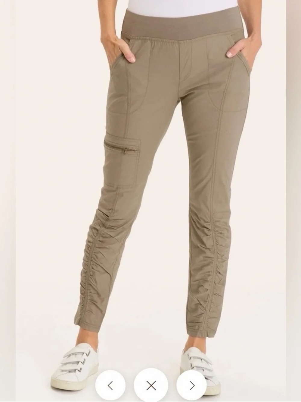 Core Wearables Ruched Cargo Pants - Taupe